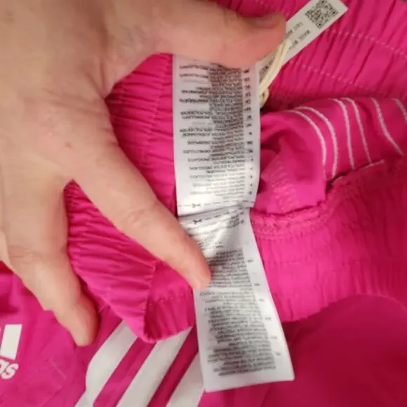 New Adidas Pacer 3S Womens Shorts XL Pink White 3-Strips Lightweight Shorts - Picture 4 of 4